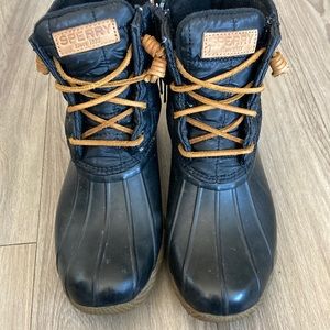 Sperry Quilted Rain Boots black Sz 7